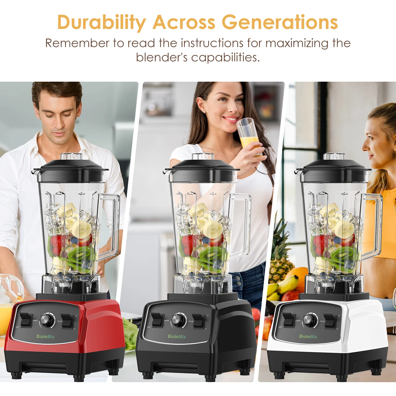 BPA Free 3HP 2200W Heavy Duty Grade Blender Mixer Juicer High Power Food Processor Ice Smoothie Bar Fruit Blender