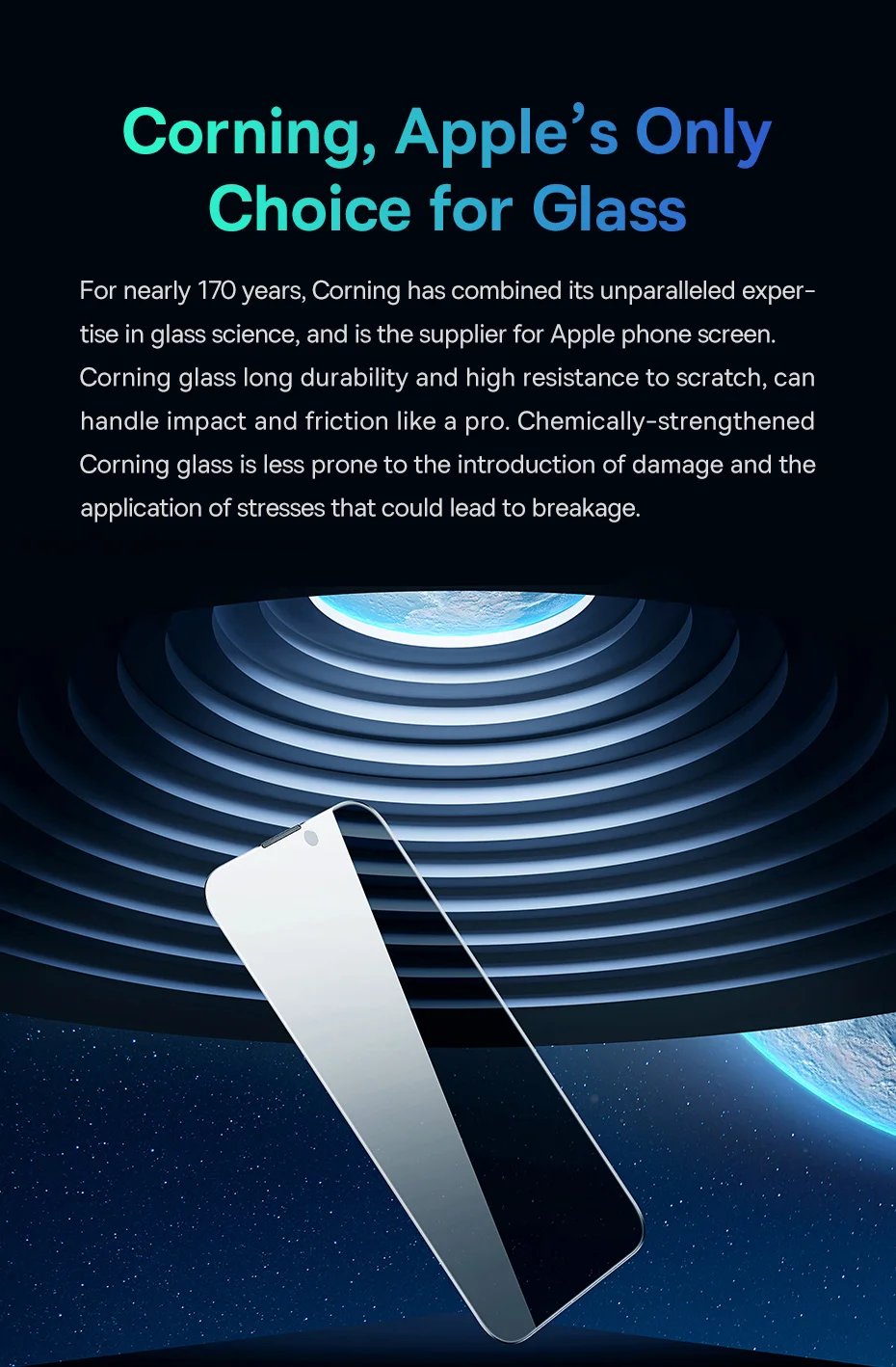 Baseus 0.4mm Corning Tempered Glass for iPhone 16 15 14 13 Pro Max Plus Screen Protector Anti-Peeping Auto Installation Film