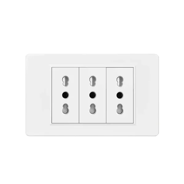 Italy Chile  Standard Outlet with USB Smart Type-c 20W Fast Charging, Dual USB Wall Socket Chile Plug Plastic Panel Light Switch