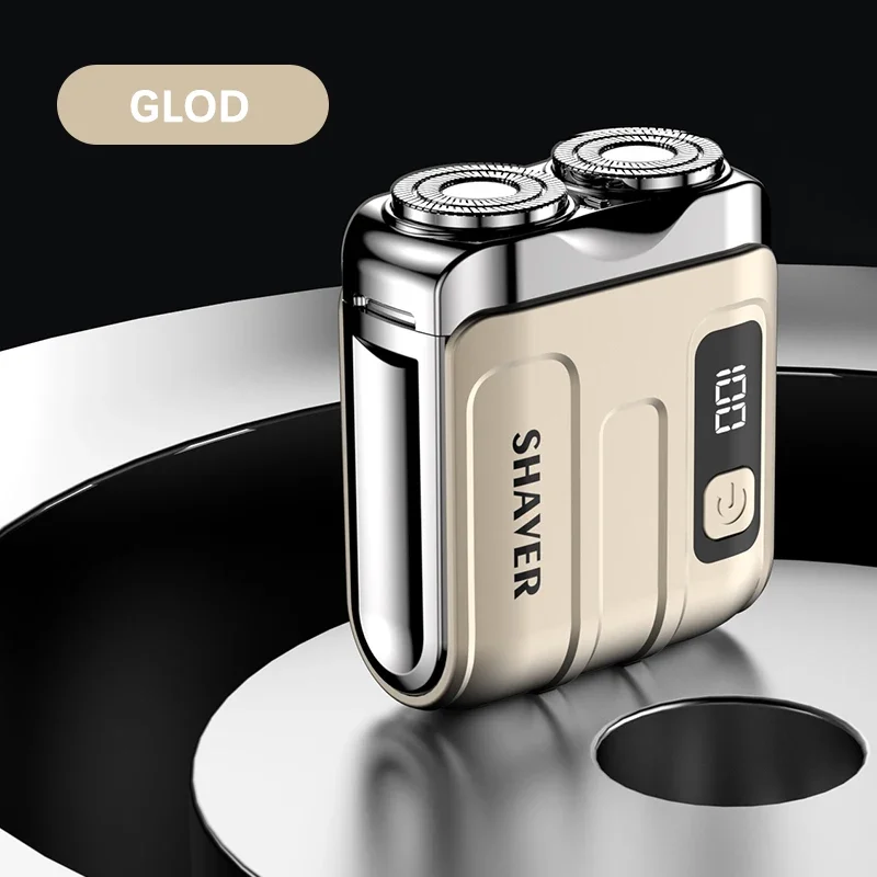 Travel Electric Shaver For Men Double Floating Magnetic Blade Head Portable Beard Knife Rechargeable MINI Rotary Electric Razor