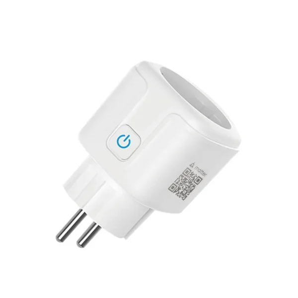 Matter WiFi Smart Socket 16A EU Home Appliance Outlet Mini Smart Plug Adapter APP Control Works with HomeKit Siri Alexa Google