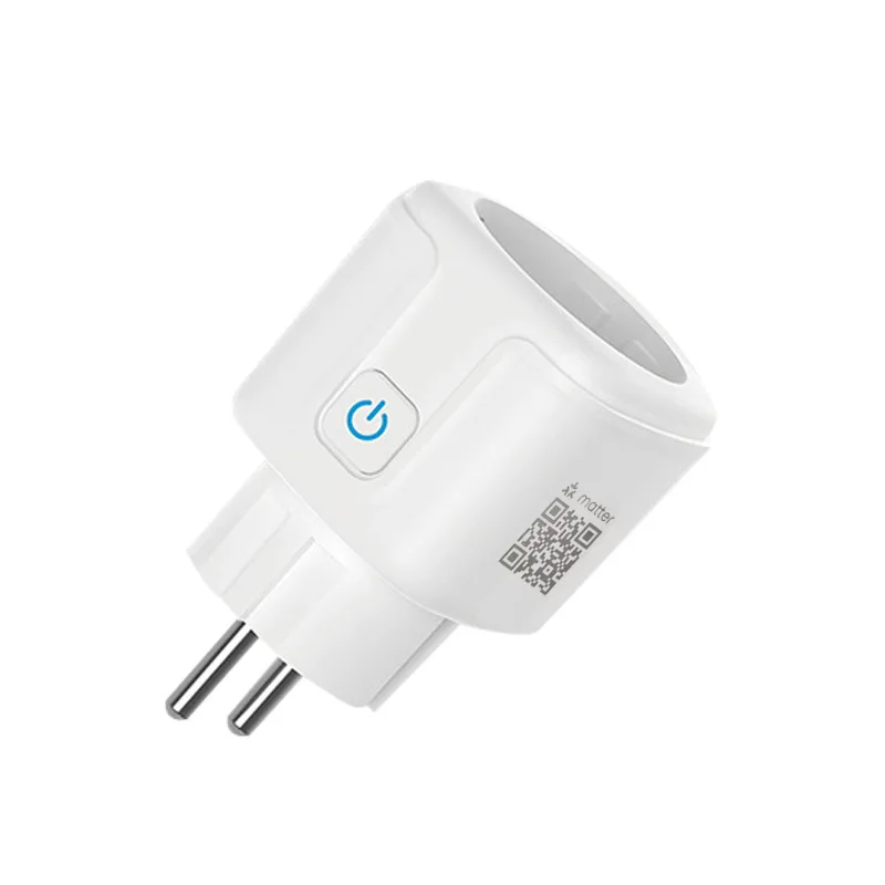 Matter WiFi Smart Socket 16A EU Home Appliance Outlet Mini Smart Plug Adapter APP Control Works with HomeKit Siri Alexa Google