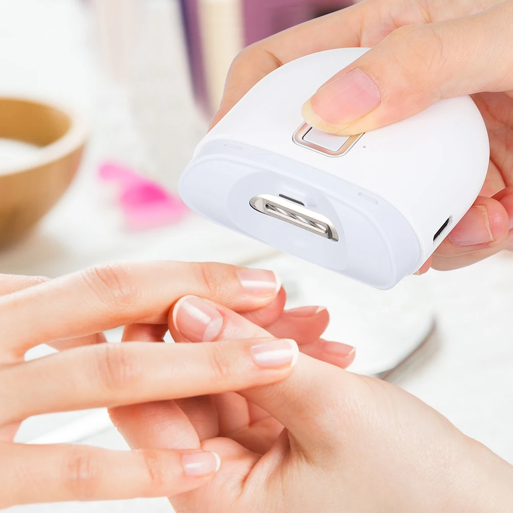 Mini Electric Nail Clipper With LED Light Rechargeable Automatic Portable Nail Grinder for Children Adult Safe Clipper Tools