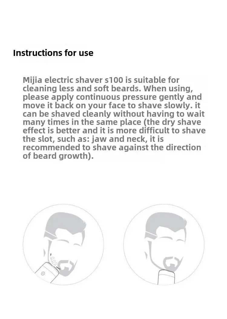 XIAOMI MIJIA S100 Electric Shaver Twin Blade Portable Dry Wet Razor Beard Trimmer Cutter USB Rechargeable For Men Razors Machine