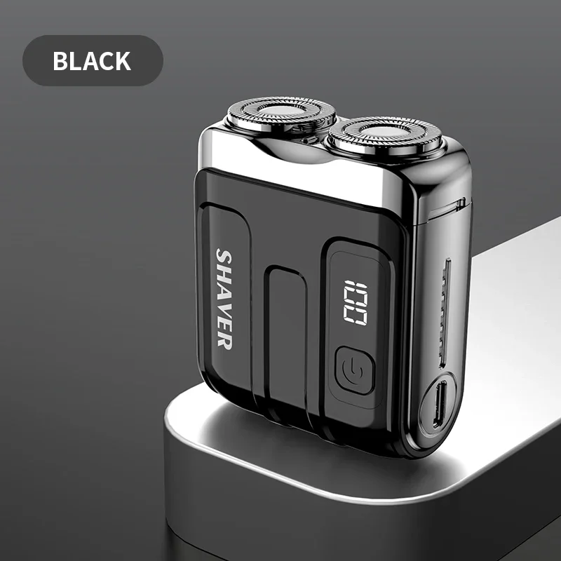 Travel Electric Shaver For Men Double Floating Magnetic Blade Head Portable Beard Knife Rechargeable MINI Rotary Electric Razor