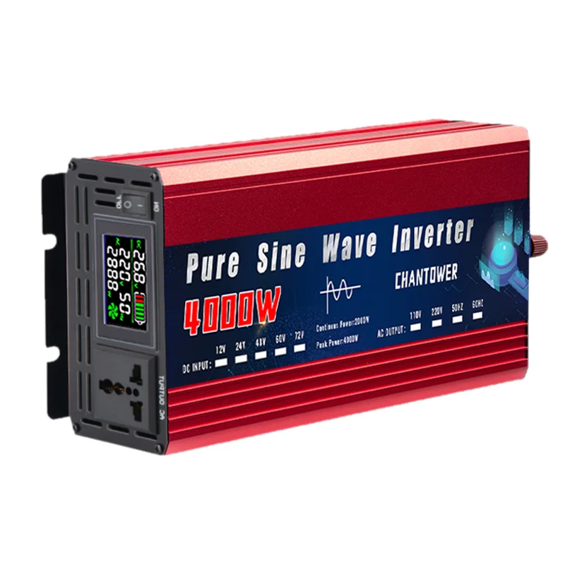 Pure Sine Wave Inverter 12V 220V 24V 110V 2000W 3000W 4000W 5000W DC To AC Portable Power Voltage Converter Car Solar Inverter