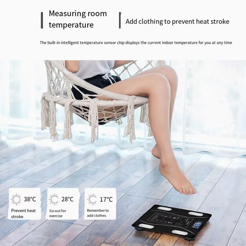 Smart APP synchronized body fat scale bathroom digital scale Bluetooth weight loss body fat scale body composition analyzer