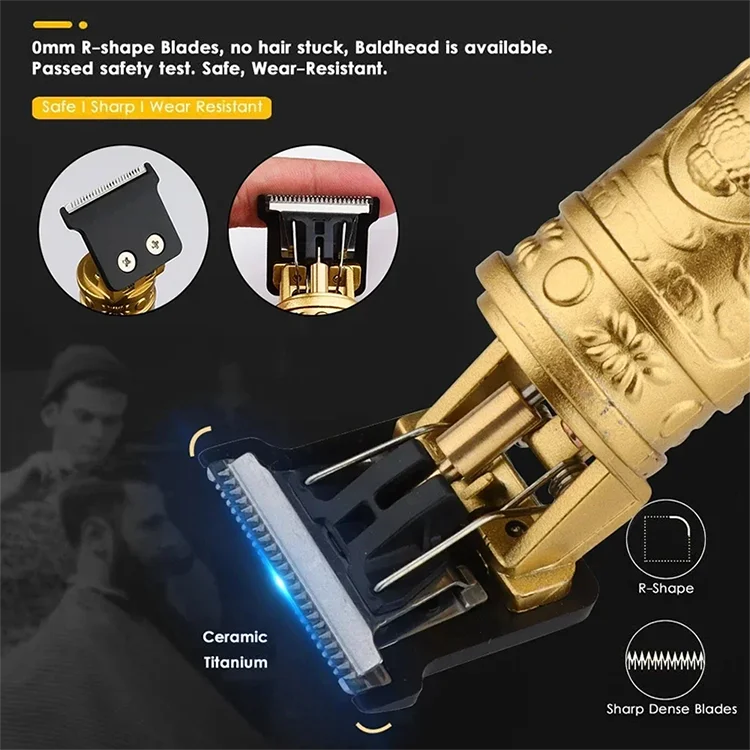 Powerful Professiona Electric Wireless Man Hairdresser Men Barber Shop Groin Beard Repairer Mustache Facial Hair Trimmer Clipper