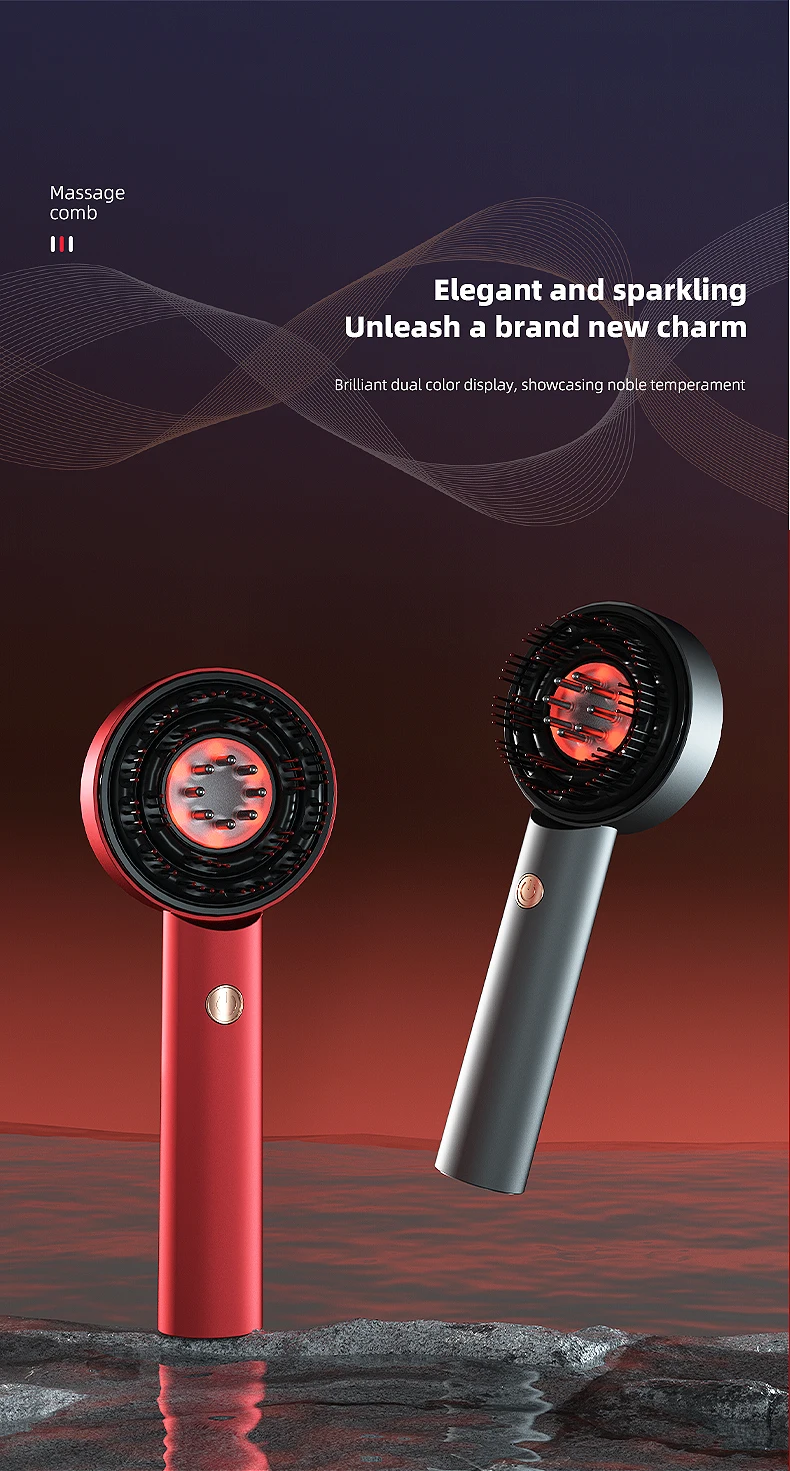 Electric scalp massager hairdressing comb infrared light wave scalp applicator essence liquid nursing intr