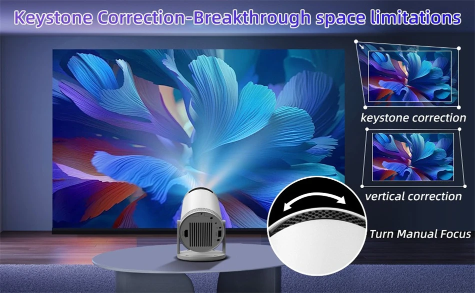KaiAqua Portable Projector FY300 4K HDMI Dual Wifi6 Allwinner H713 BT5.4 1080P 1280*720P Home Cinema Outdoor Projetor NEW 2025