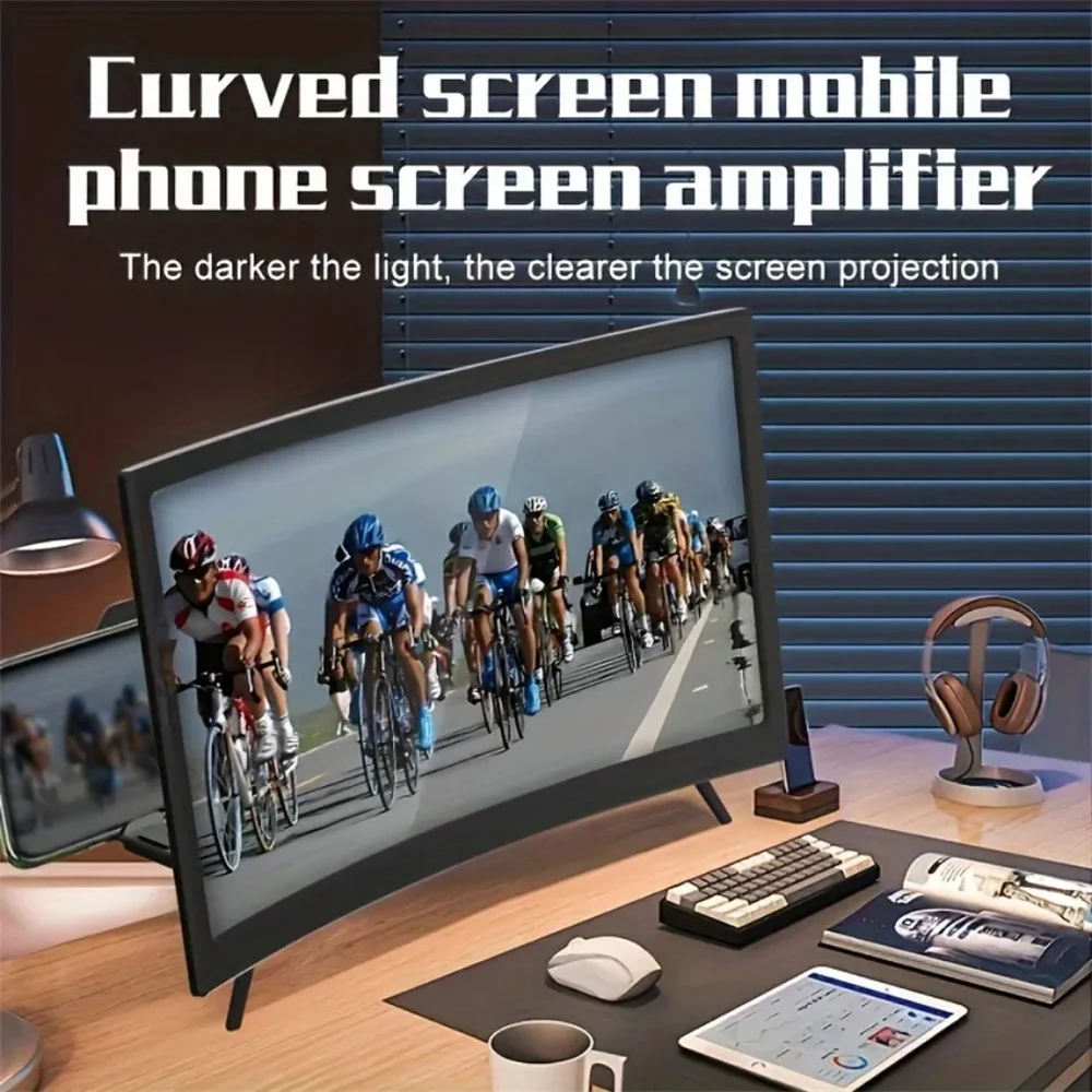 12 Inch Mobile Phone Screen Amplifier 3D Magnifying Glass Stand Magnifier HD Video Amplifier Phone Stand Enlarged Screen Bracket