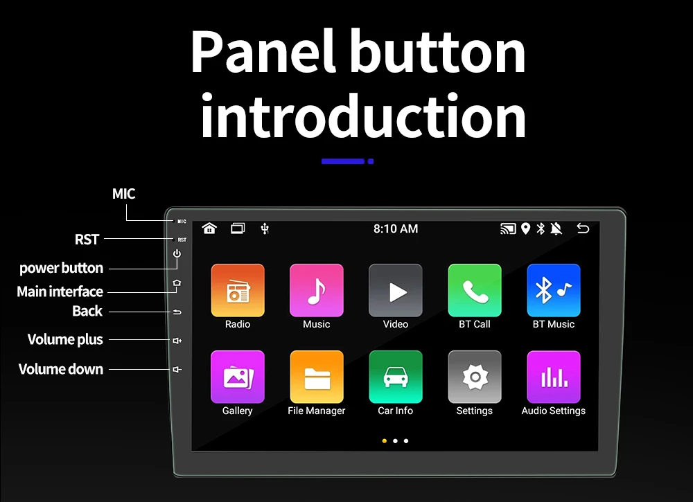 BQCC 4core 2 Din Car Radio Androidauto Carplay Android 13 GPS Car Audio 7"/9"/10" WIFI BT IPS Automotive Multimedia Player
