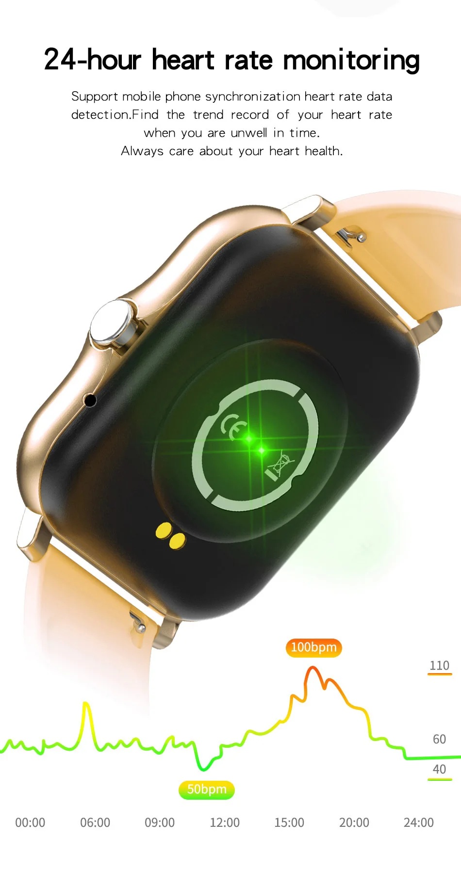 Smart Watch Android Phone 1.44'' Inch Color Screen Bluetooth Call Blood Oxygen/Pressure Monitoring Smart Watch Women Men