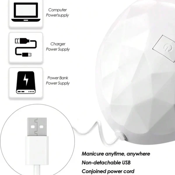 LULAA UV Nail Polish Lamp Gel Curing Polishing Lamp with Three Timing Modes & Automatic Sensing Mode Is Suitable for Home Salon