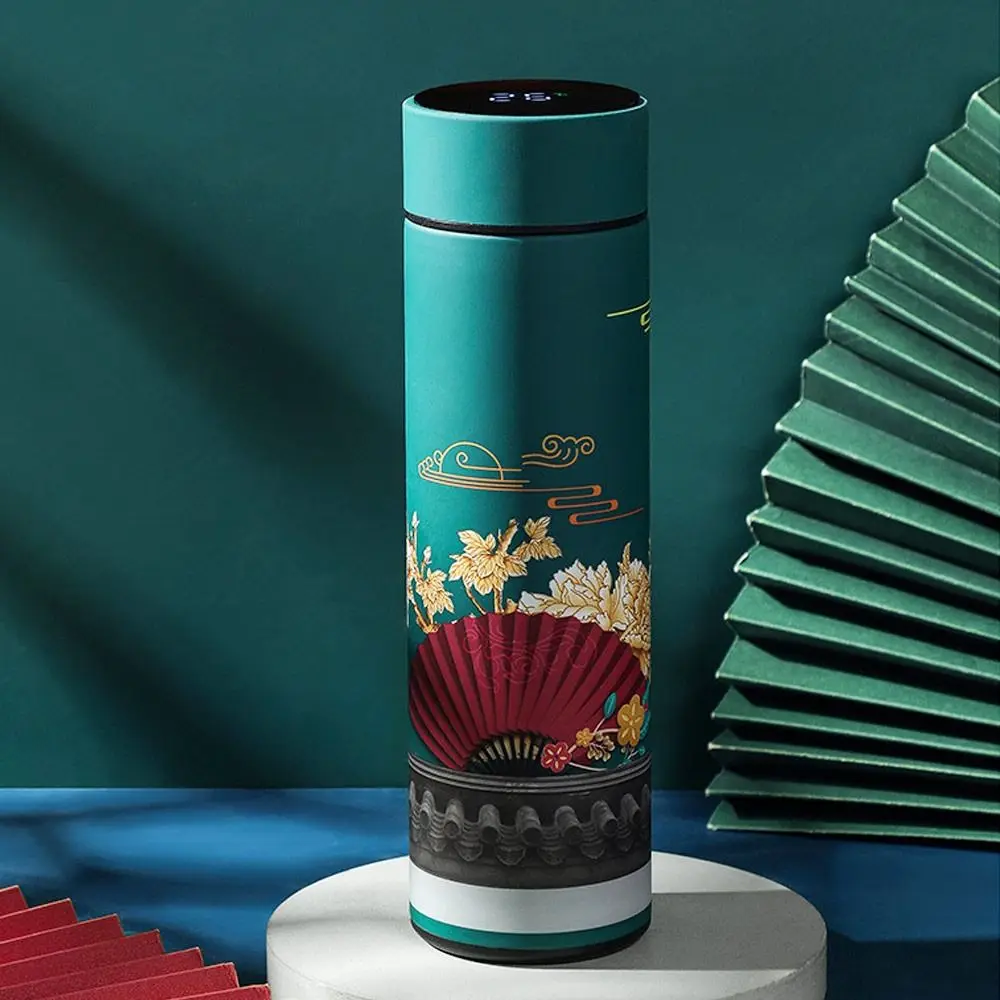 Vacuum Flasks LED Display Miniature Water Bottle Chinese Style Thermos cup Intelligent Temperature Display Premium Travel  Mug