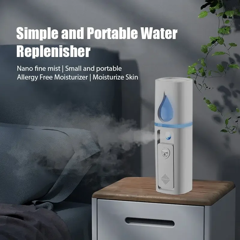 Facial Nano Mist Sprayer Mini Portable Facial Steamer Rechargeable Handy Face Humidifier Face Moisturizing Skin Care Machine