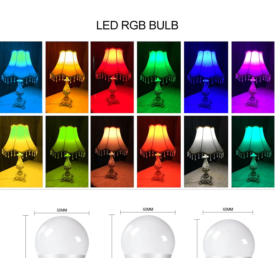 E27 LED RGB Lamp Spotlight Bulb AC 85-265V Bombillas LED 4W 10W 15W IR Remote Control Led Bulb Smart Led RGBW Lamp Home Decor