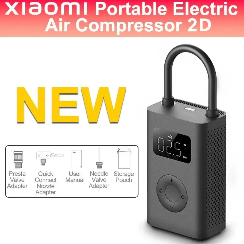 Xiaomi Mijia Air Pump 2 25%Speed Boost Mini Portable Electric Air Compressor Treasure 150PSI Type-C LED Multitool Inflator Xiomi