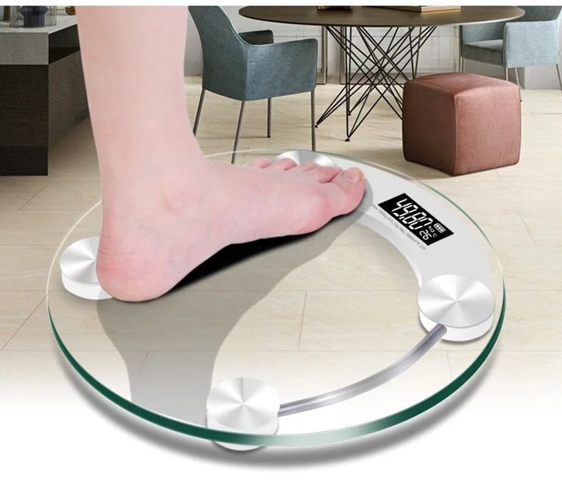 LCD Display High-Definition Digital Scale Round Shape Bathroom Body Weight Scale 0.2-180KG Precision Floor Electronic Scales