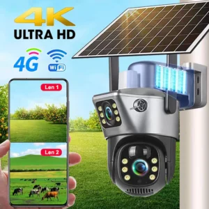 Sf2590645126e4f4ab00e59af1d38309aW.webp 4G / WiFi Solar Camera Dual Lenses Outdoor 8MP 4K Low Power Battery IP Camera PIR Night Vision V380 Pro CCTV Security Protection