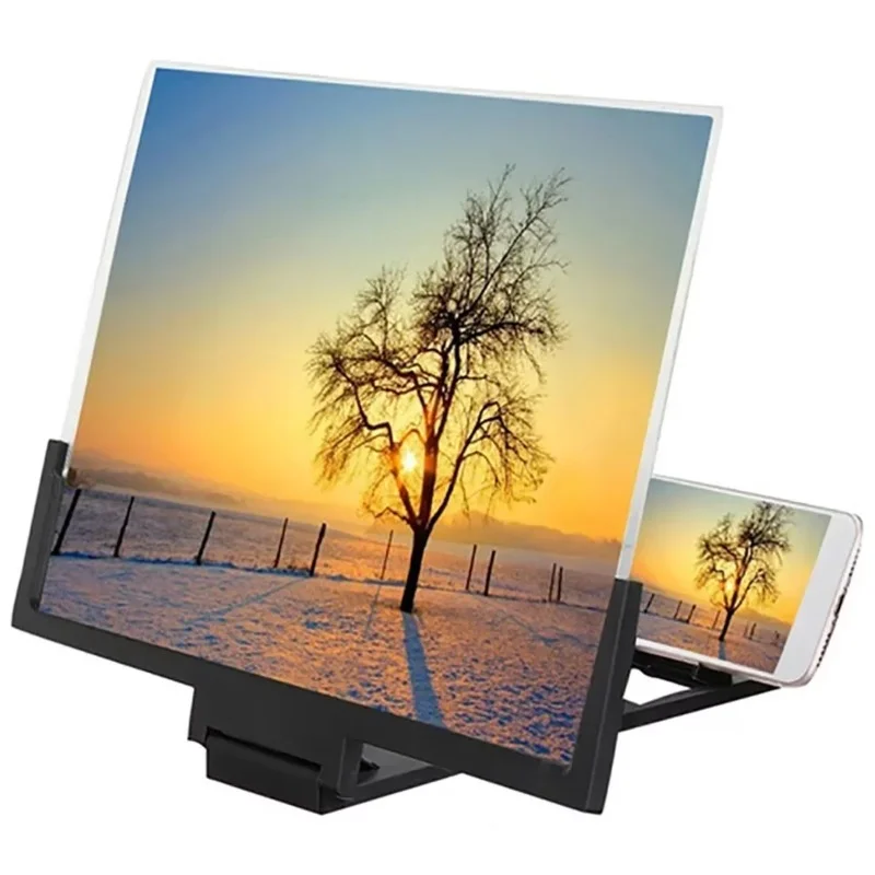 Foldable 3D High-definition Mobile Phone Screen Amplifier Landscape TV Movie Amplifier 14 inch Display Screen Phone Holder Stand