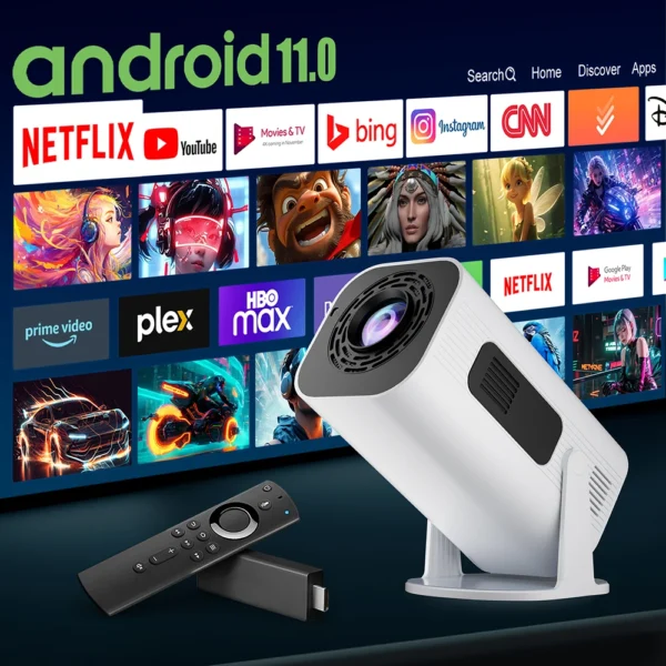 Salange P330W Mini Projetor Android 11 280 ANSI 4K 8K 1080P Wifi6 BT5.0 Home Cinema Portable Projector Android/IOS Video Theater