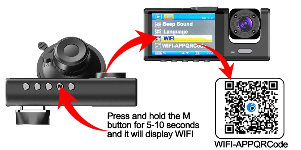 Dash Cam for Cars WIFI APP Car DVR 3 Channel Front Camera Video Recorder Rear View Camera for Vehicle Black Box Car Assecories