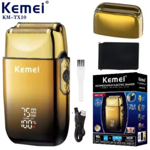 Sf46c974023d24ed49e31ed89a342511dZ.webp Kemei TX10 Electric Shaver Hair Rechargeable Facial & Beard Foil Razor For Men Bald Head Shaving For Men Machine Barber