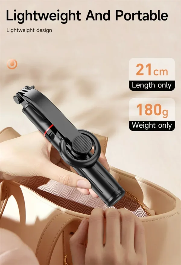 Magnetic Mini Extendable Selfie Stick Tripod Holder Stand with Bluetooth Wireless Remote for Magsafe IPhone 15 Android Monopod
