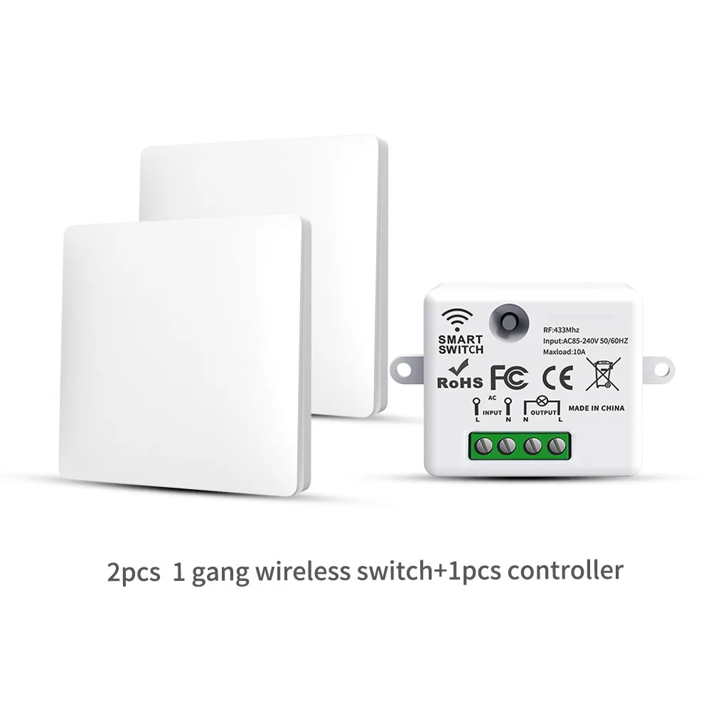 LVGEMSS Smart Wireless Switch RF433 Self-Powered Push Button Wall Panels Remote Controller Light Switch Waterproof Wall Switch