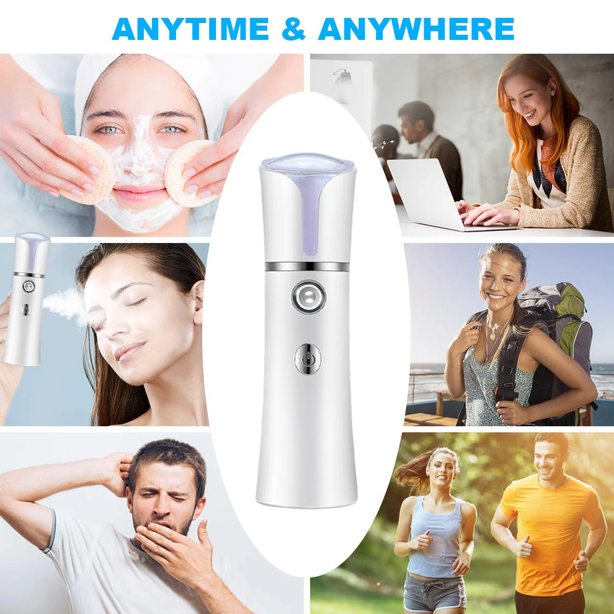 Nano Mist Facial Sprayer USB Humidifier Rechargeable Nebulizer Face Steamer Moisturizing Beauty Instruments Face Skin Care Tools