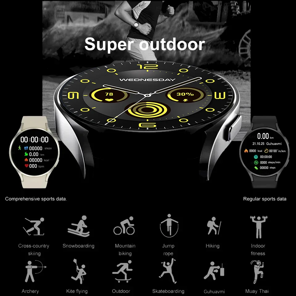 KESHUYOU 2025 New Watch 6 Smart Watch Women's Bluetooth Call Health Monitoring Alarm Clock Men's Fashion Sports Watch