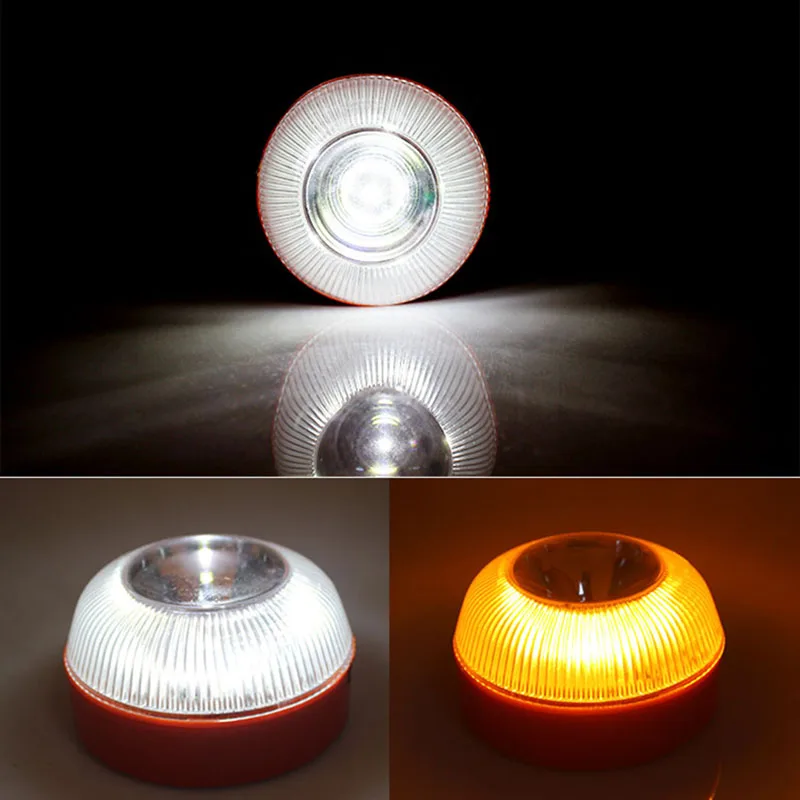 1 PCs Led Car Emergency Light Flashlight Magnetic Induction Strobe Road Accident Lamp V16 Beacon Safety Accessory Need Battery
