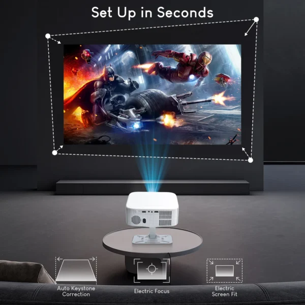 Salange Netflix Projector P92MAX Smart Android 13 1080P BT5.2 WiFi6 12000L Electronic Focus Auto Keyston 4K Movie HD Home Cinema