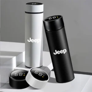 Car Stainless Steel Smart Thermos Mug Thermos LED Display Temperature For Jeep Renegade Patriot Wrangler Cherokee Compass Trail