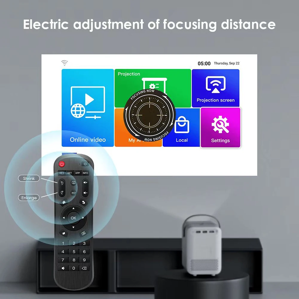 HONGTOP P10 Global Version Smart TV WIFI Home Projector 1080P Android Projector 4GB 64GB Electric Focus Portable Projector