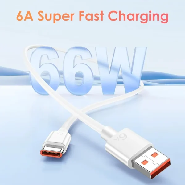 66W Super Fast USB Charger For Huawei Mate 40 50 P50 P60 Nova 10 Honor 90 100 X8b Magic 5 Lite 6 Pro Type C Charging 6A Cable 2m