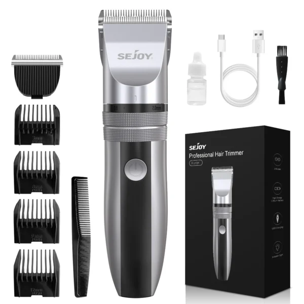 Sejoy Hair Clippers for Men Professional Cordless Barber Clippers for Hair Cutting Machine Grooming Rechargeable Beard Trimmer