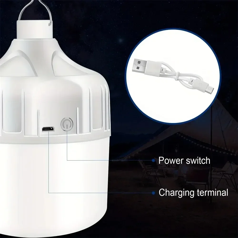 Portable Camping Light USB Rechargeable Led Bulb Emergency Lighting Flashlight Lights Outdoor Picnics Hanging Tent Light