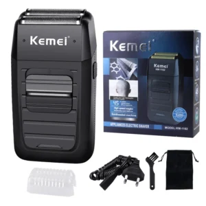 Sfa69bf16cc8f477da7996455e99b5cfdX.webp Kemei Rechargeable Cordless Shaver for Men Twin Blade Reciprocating Beard Razor Face Care Multifunction Strong Trimmer KM-1102