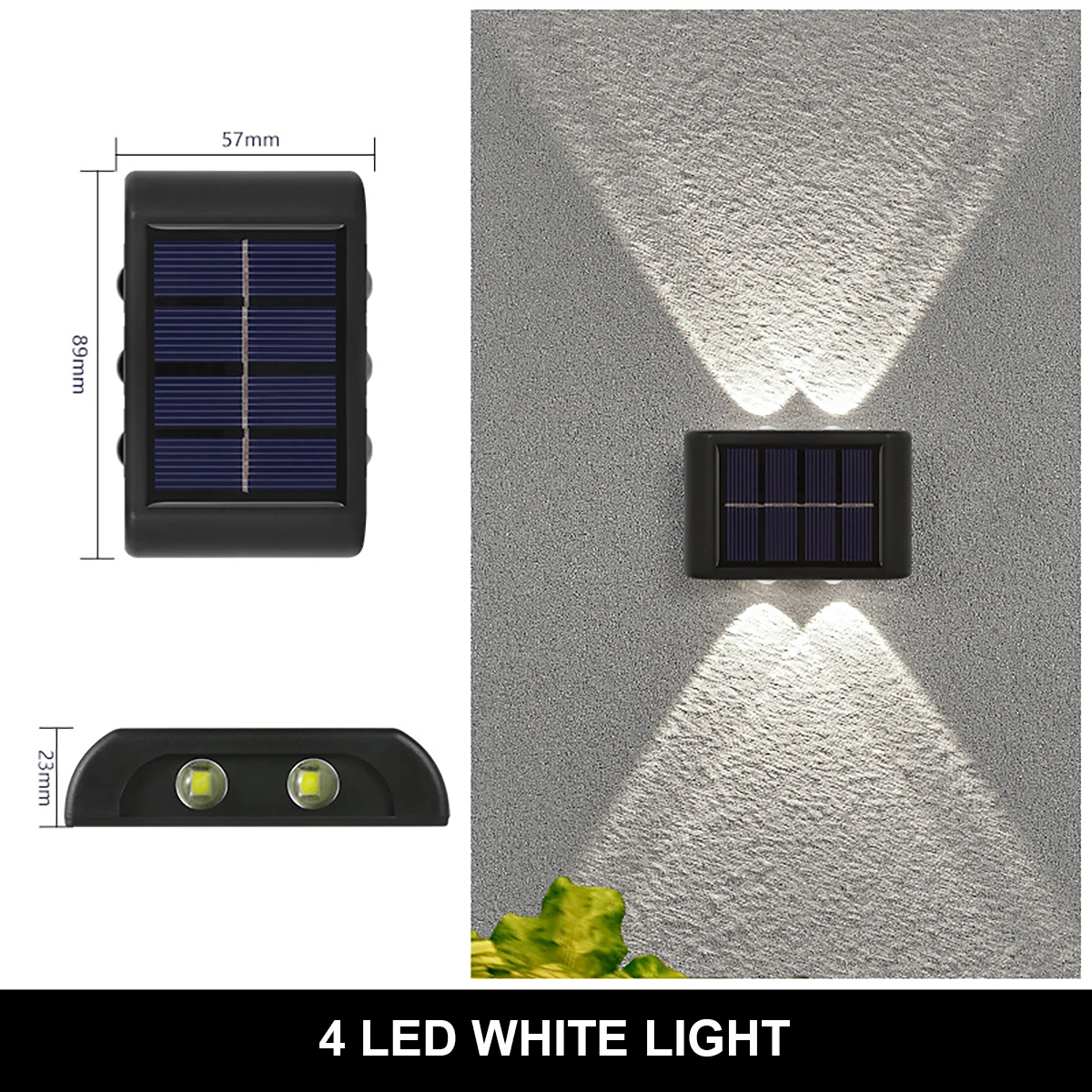 10/8/6/4LED Solar Wall Lamp Outdoor Waterproof Up and Down Luminous Lighting for Garden Fence Decoration Sunlight Light