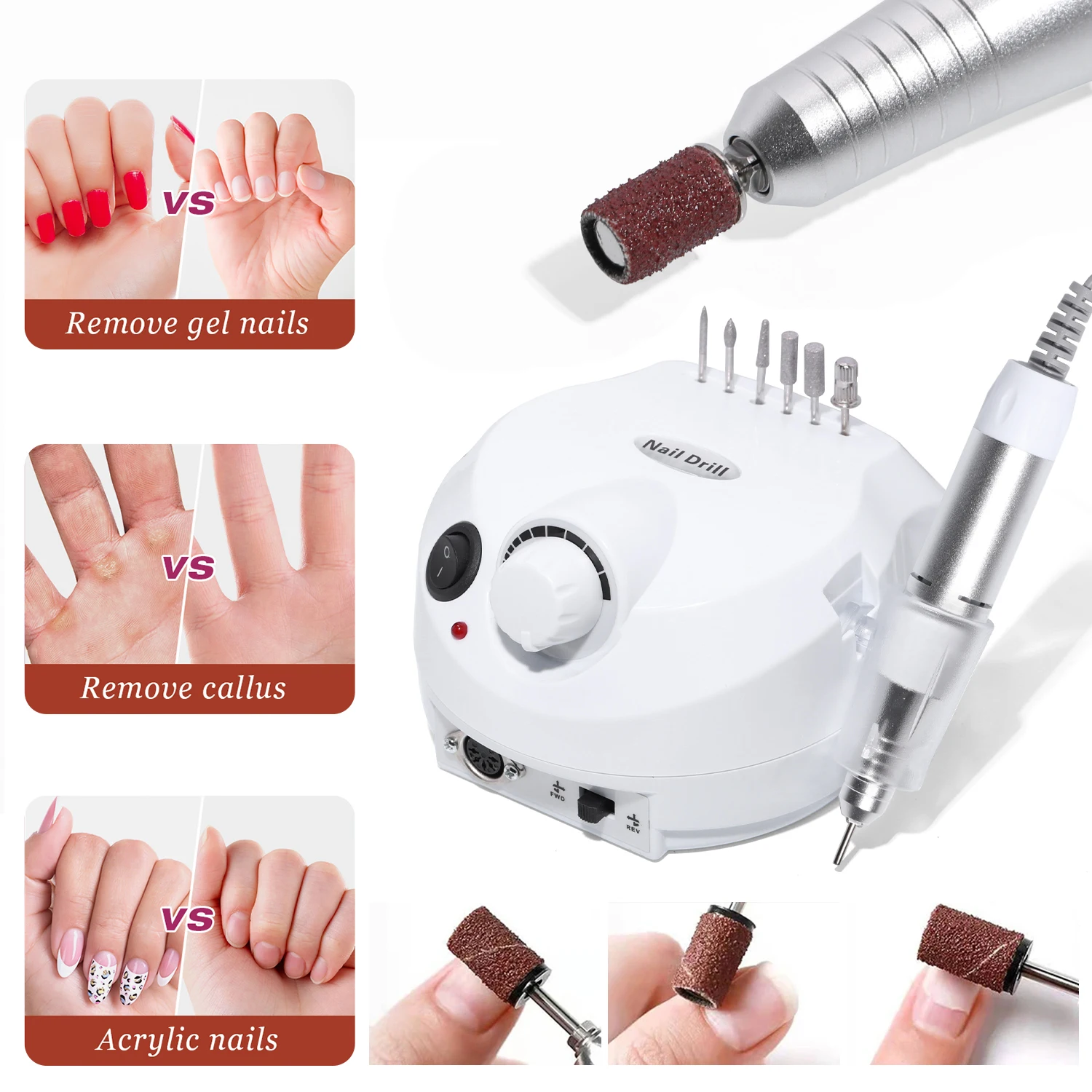 35000RPM Electric Nail Drill Machine Cutter Set Nail Gel Polisher Nail tools Salon Equipment Strong Polishing Tool Nail File Kit