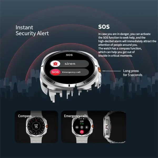 2025 New For Samsung Galaxy Watch 7 Ultra GPS NFC Smart Watch Men 1.43 " AMOLED Always Display IP68 BT Call Sports Smartwatches