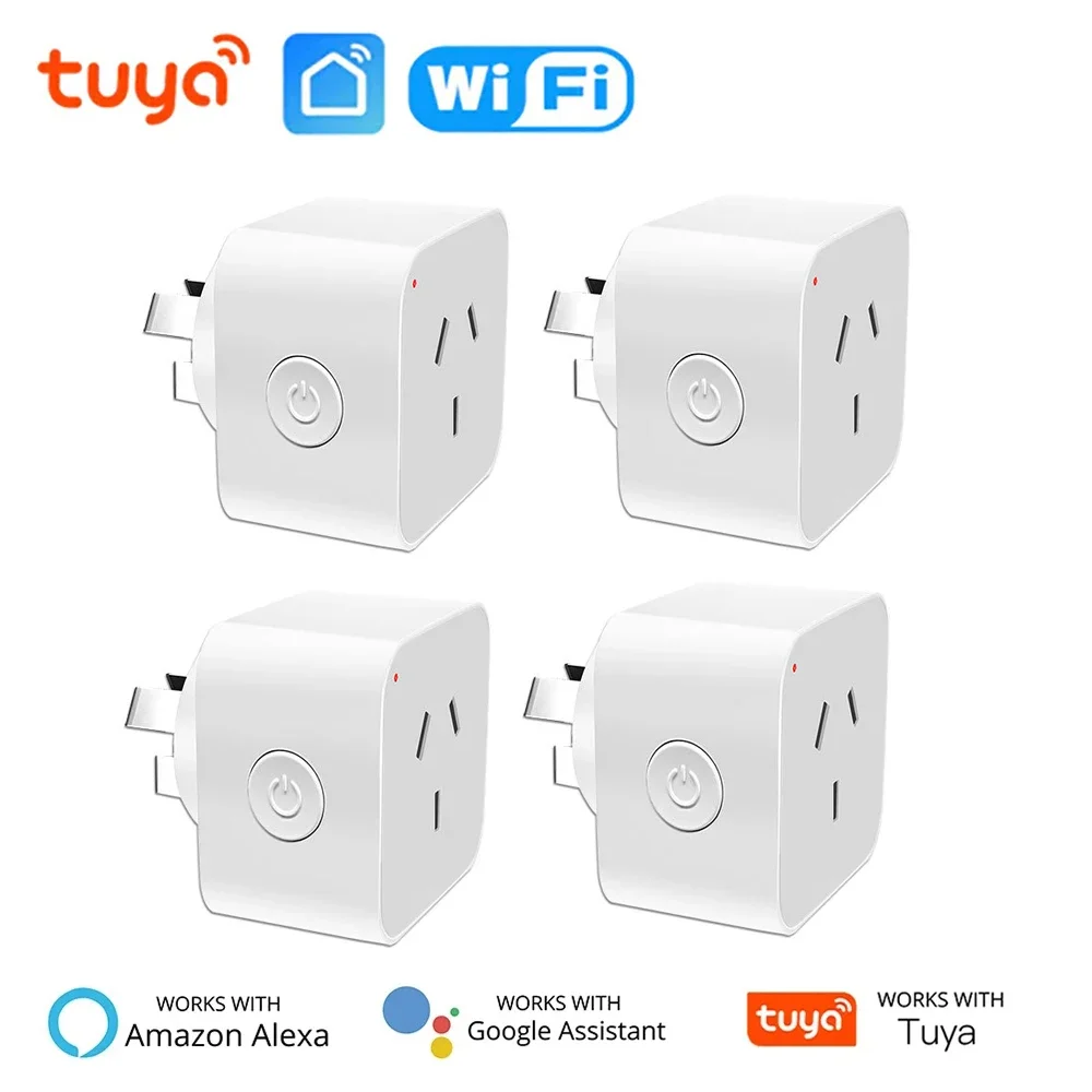 Tuya Smart Socket WiFi Intelligent AU Plug With Power Monitor Wireless Timing Socket Voice Control Works With Alexa Google Home