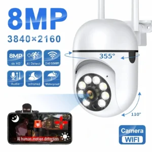 Sfc6ff4b70c664ec288ca1fe3381f616aU.webp 8MP Wifi IP Outdoor Wireless Security Surveillance PTZ Camera 4X Zoom Cameras AI Human Tracking Two-way Audio HD Night Color Cam