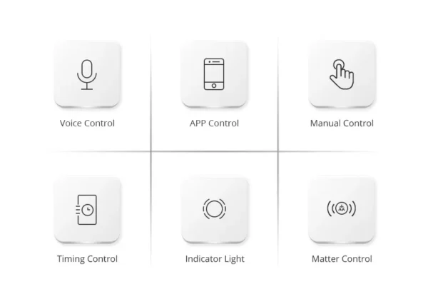 Zemismart Matter WiFi 1 2 3 4 6 Gangs Smart Wall Light Switch Neutral Required with Big Button SmartThings App Homekit Control