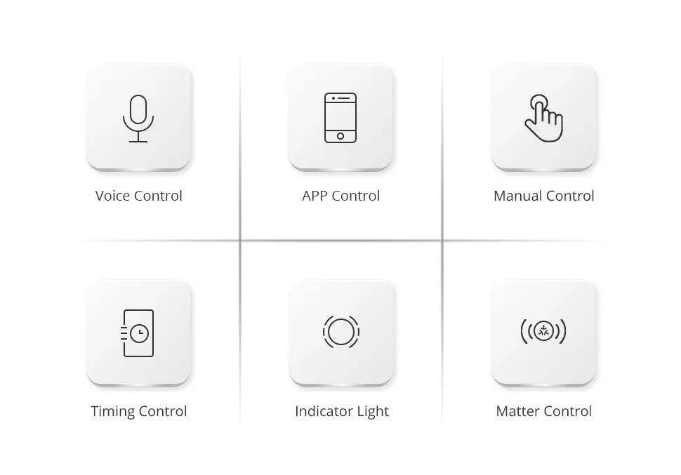 Zemismart Matter WiFi 1 2 3 4 6 Gangs Smart Wall Light Switch Neutral Required with Big Button SmartThings App Homekit Control