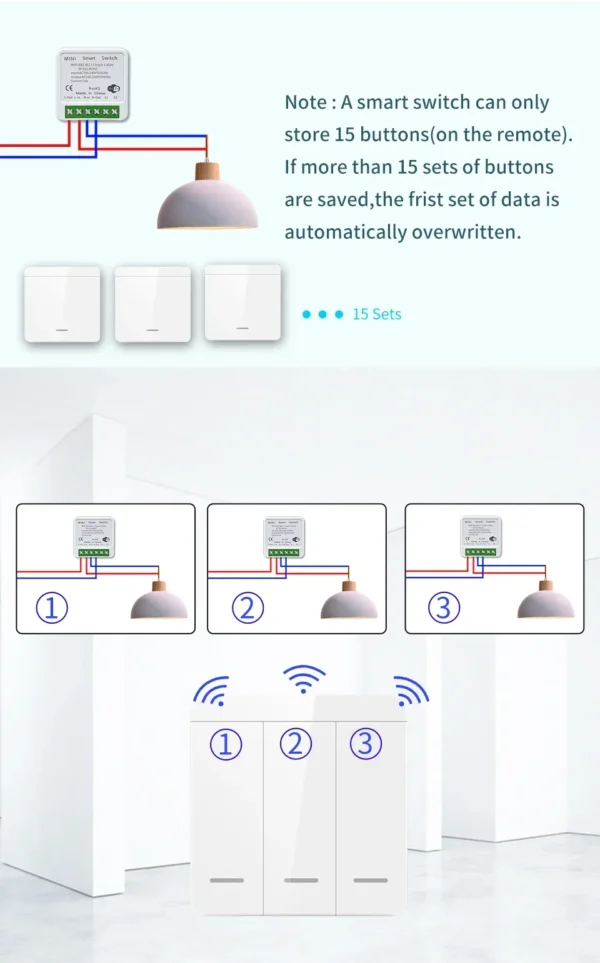 Tuya WiFi Smart Light Switch Smart Home Wireless RF 433mhz Push Button Wall Switch Via Alexa Google Home Alice Smart Life App