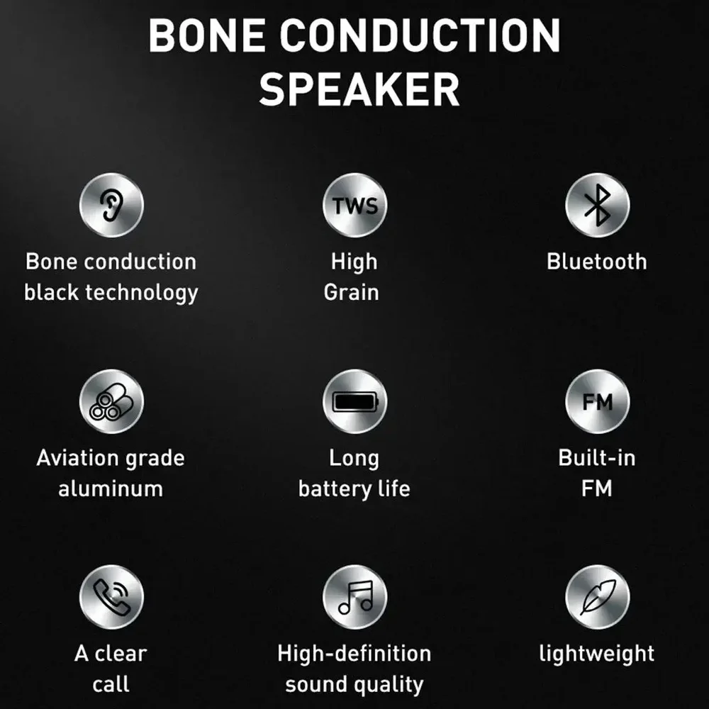 2025 Hot Bone Conduction Speaker Bluetooth-Compatible TWS Wireless Stereo Sound Hummingbird Speaker With FM Radio Dropshipping