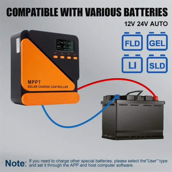 EASUN Solar Charge Controller MPPT 60A 50A 40A 30A 20A 10A Solar Panel Solar Charge Regulator 12V 24V Battery PV Input 100VOC